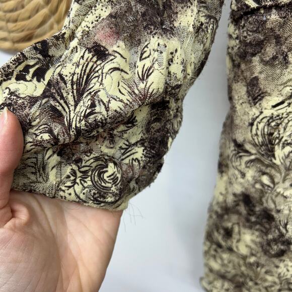 Vintage Y2K 2000s CATO Lace Seamed Top Plus Size 14/16W Brown Cream Neutral - Picture 7 of 7